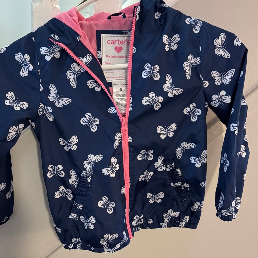 Carter's Navy and Pink Butterfly Jacket
